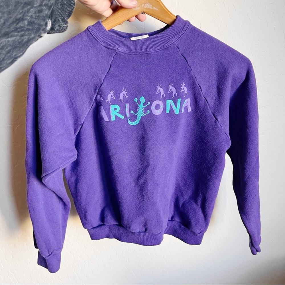 Vintage All American Apparel Purple Souvenir Arizona Sweatshirt Kids Girls Large
